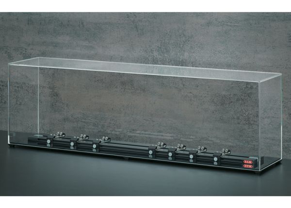 Vitrine mit Rollenprüfstand