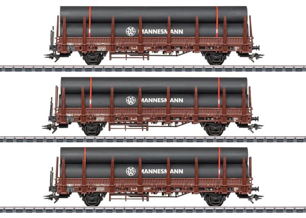 Rungenwagen-Set 1 mit Stahlröhren-Beladung