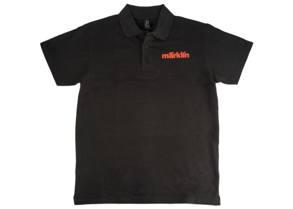 Poloshirt Schwarz mit rotem Märklin Logo, Größe L