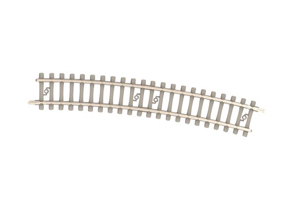 Minitrix Gebogenes Gleis mit Betonschwellen Radius 362,6 mm