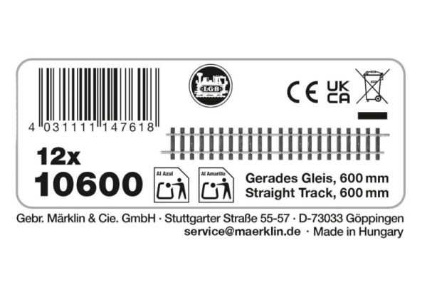 LGB Straight Track 600 mm