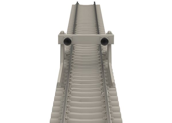 Minitrix Prellbock mit Betonschwellen Länge 50,0 mm