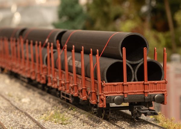 Rungenwagen-Set 1 mit Stahlröhren-Beladung