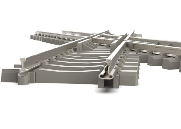 Minitrix Kreuzung - 30° mit Betonschwellen Länge 104,2 mm